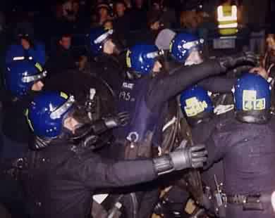 riot police in action