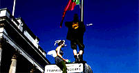 reclaim the streets: trafalgar square with helicopter
